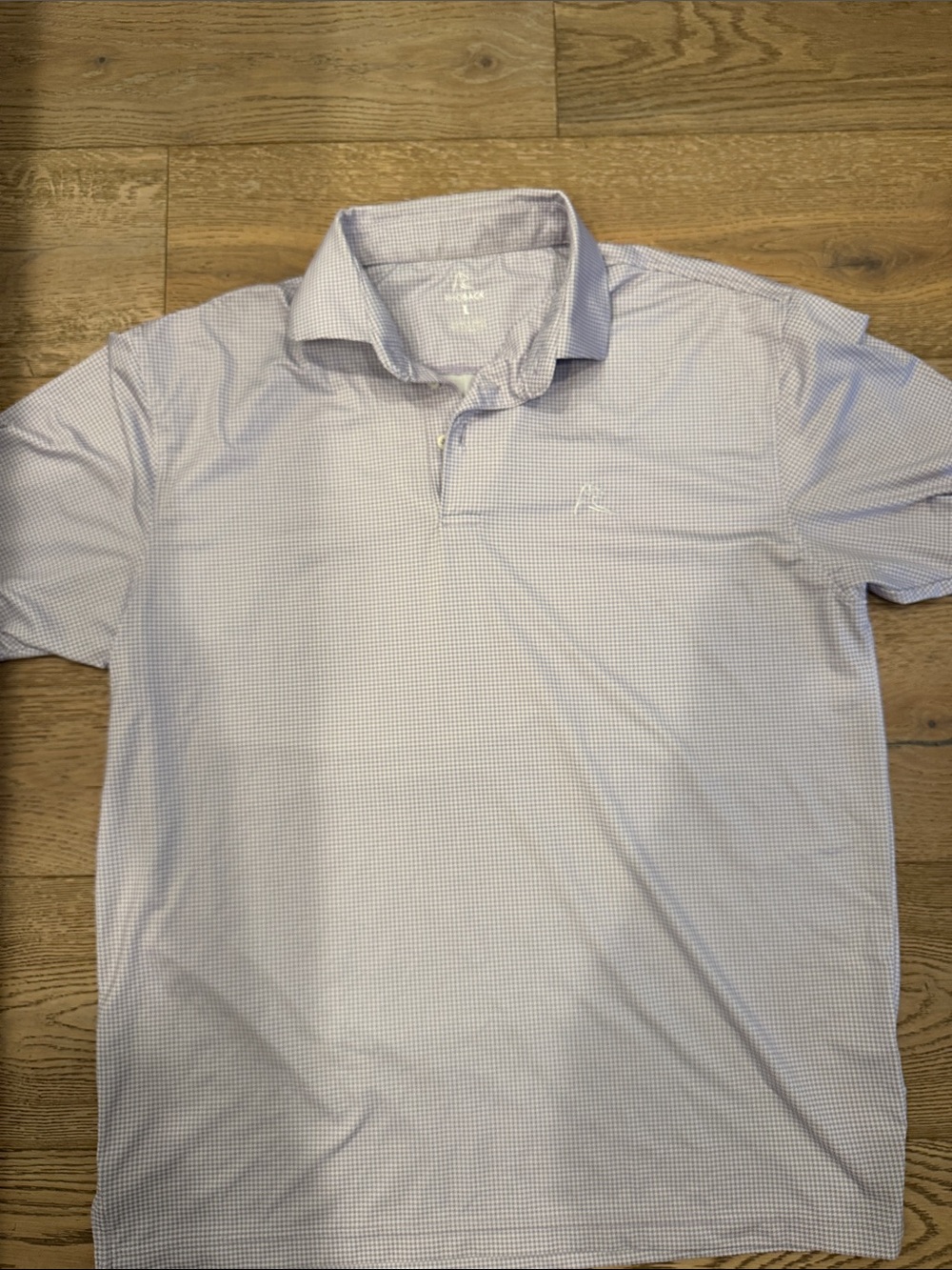 Men's Light Purple Micro-Check Houndstooth Performance Polo Shirt